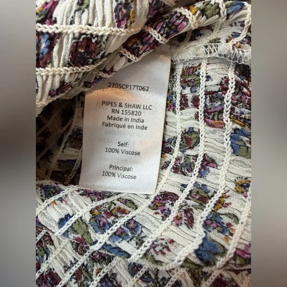 Veronica Beard Kali Floral Print Smocked Top Blouse Size 4